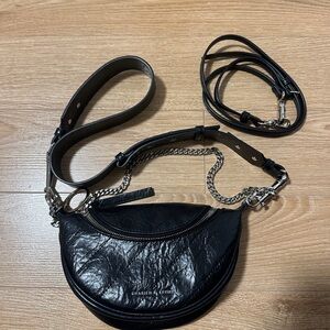 Charles & Keith Black Leather Crossbody Bag